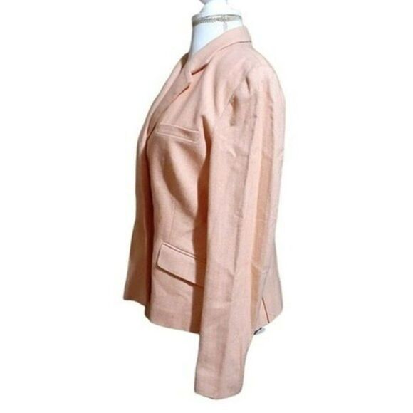 Vineyard Vines Women's 3 Button Notched Lapel Cotton Blazer Jacket Orange Size 8 - Picture 4 of 7